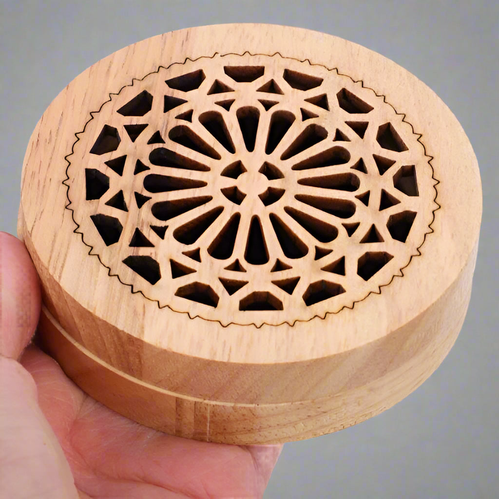 Round Wooden Incense Burner