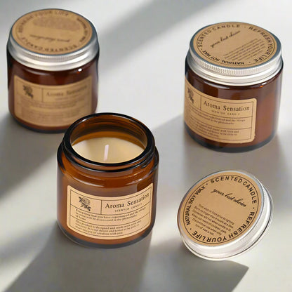 Amber Glass Scented Candle