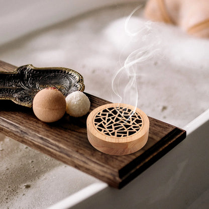 Round Wooden Incense Burner